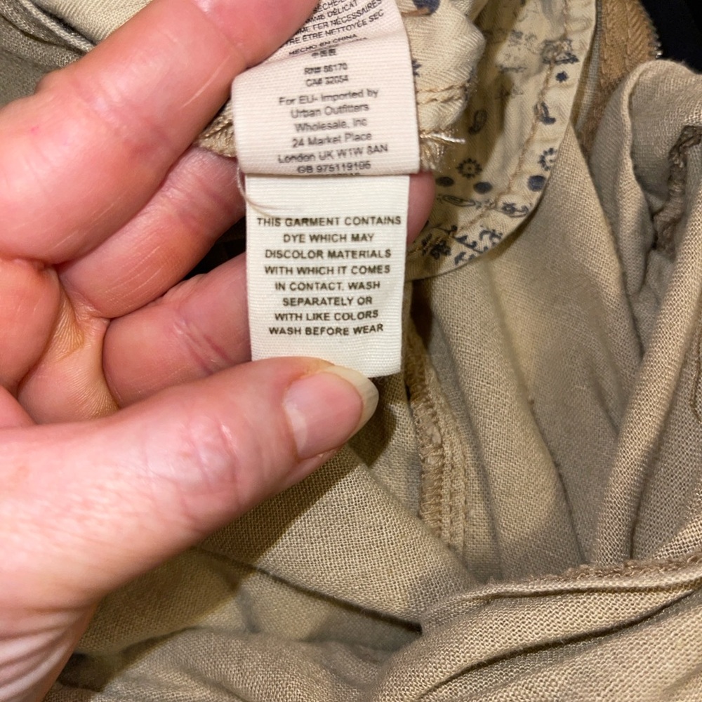 We The Free Beige/Khaki High-Rise Wide Leg Cropped Trousers Sz 10,linen blend - Picture 7 of 7